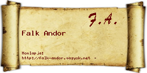 Falk Andor névjegykártya